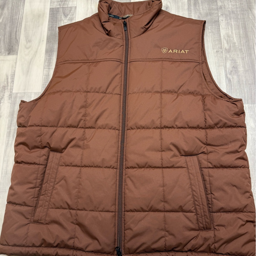 Men's XXL Ariat Crius Brown Insulated Quilted Wind/Waterproof Puffer Vest